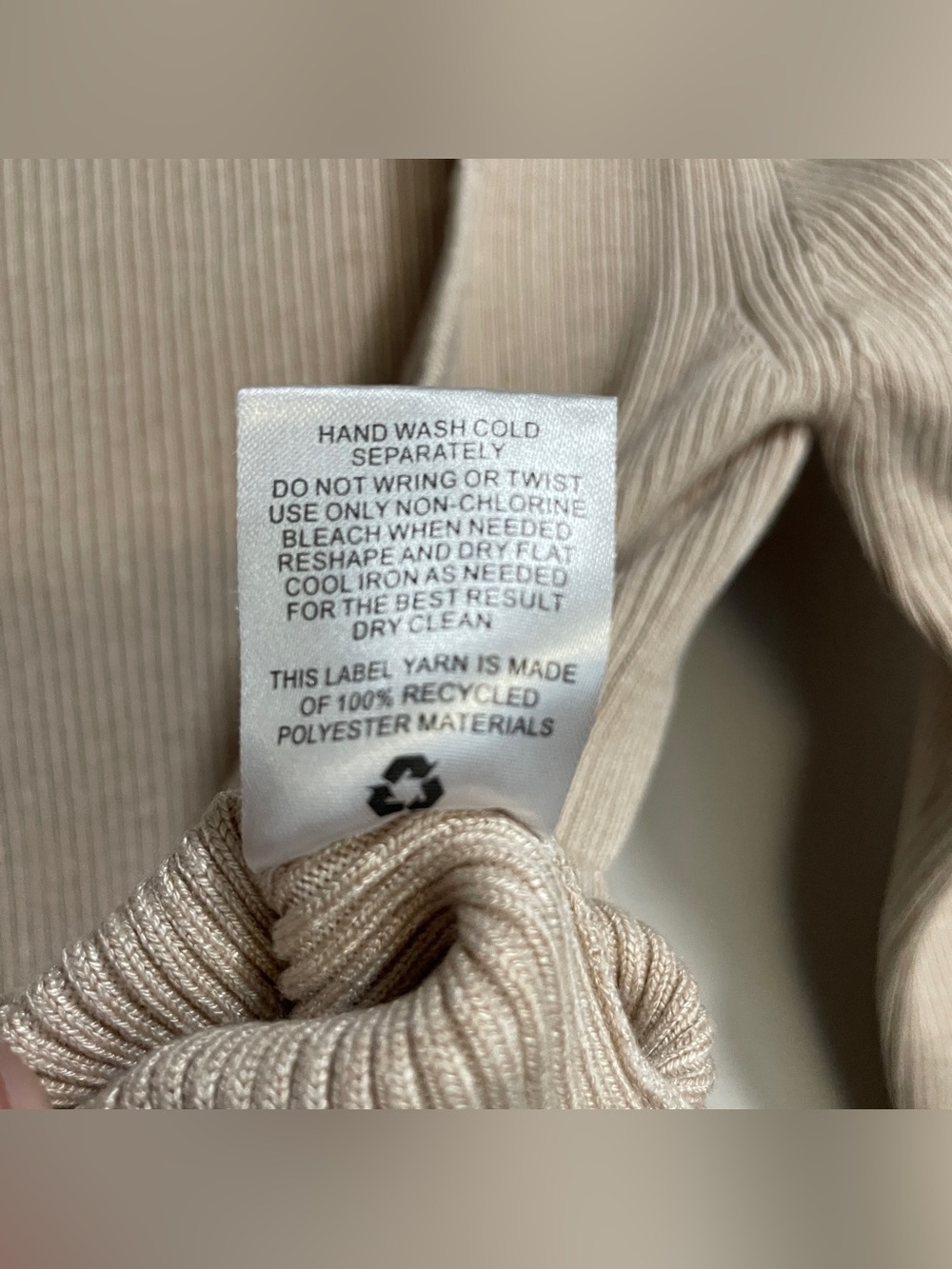 PINK ROSE | Ribbed Zip-Front Top in Beige - Picture 6 of 9